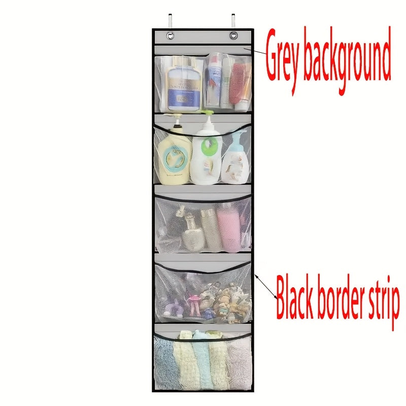 Katta hajmli kulrang osma saqlash sumkasi, 5 ta cho'ntak bilan shkaf va hammomni tartibga solish uchun