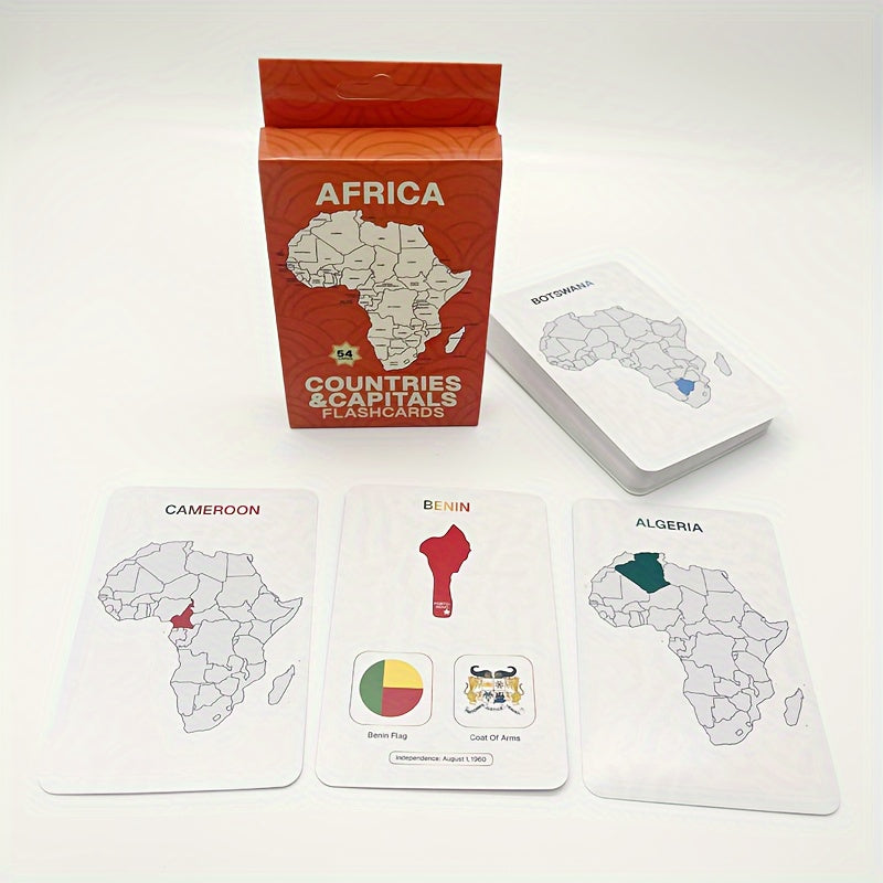 Educational Flash Cards for Kids Ages 3-6 African Countries and Capitals