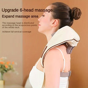 Portable Neck and Shoulder Massager with Heat Therapy Rechargeable Lithium Battery