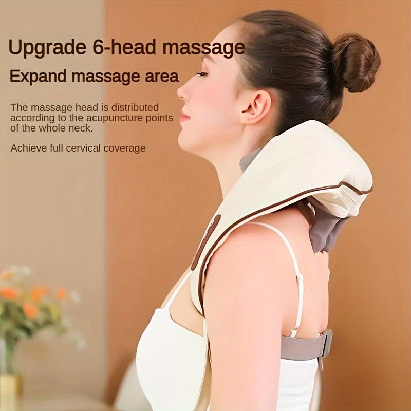 Portable Neck and Shoulder Massager with Heat Therapy Rechargeable Lithium Battery