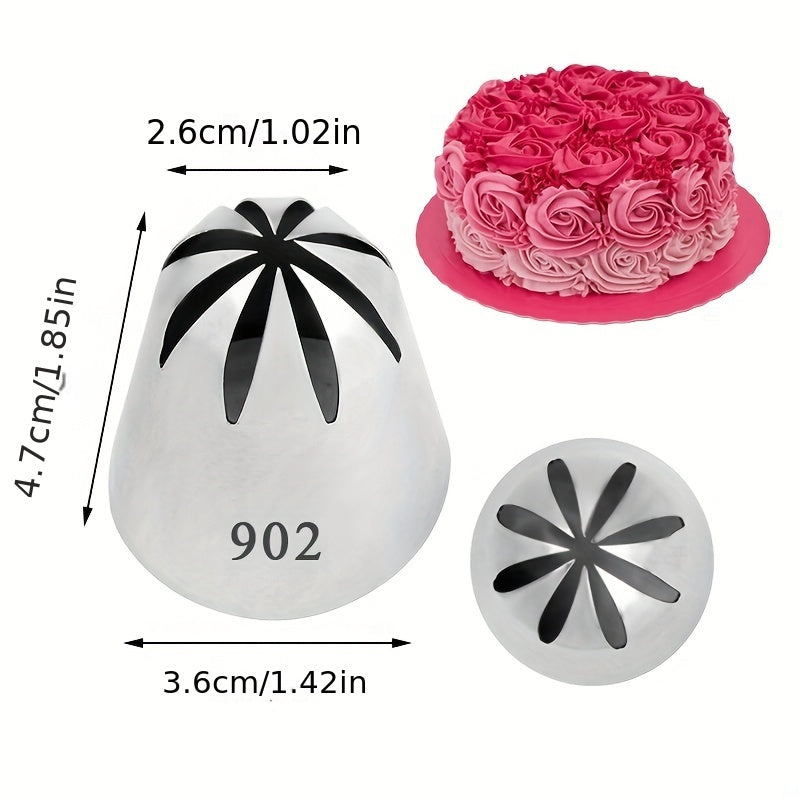 4 ta zanglamas po'latdan yasalgan Rossiya torti pipetkalari - mukammal qoplama va bezash uchun - kekslar, pechene va boshqa shirinliklar uchun ajoyib - pishirish ishqibozlari uchun zarur oshxona asboblari