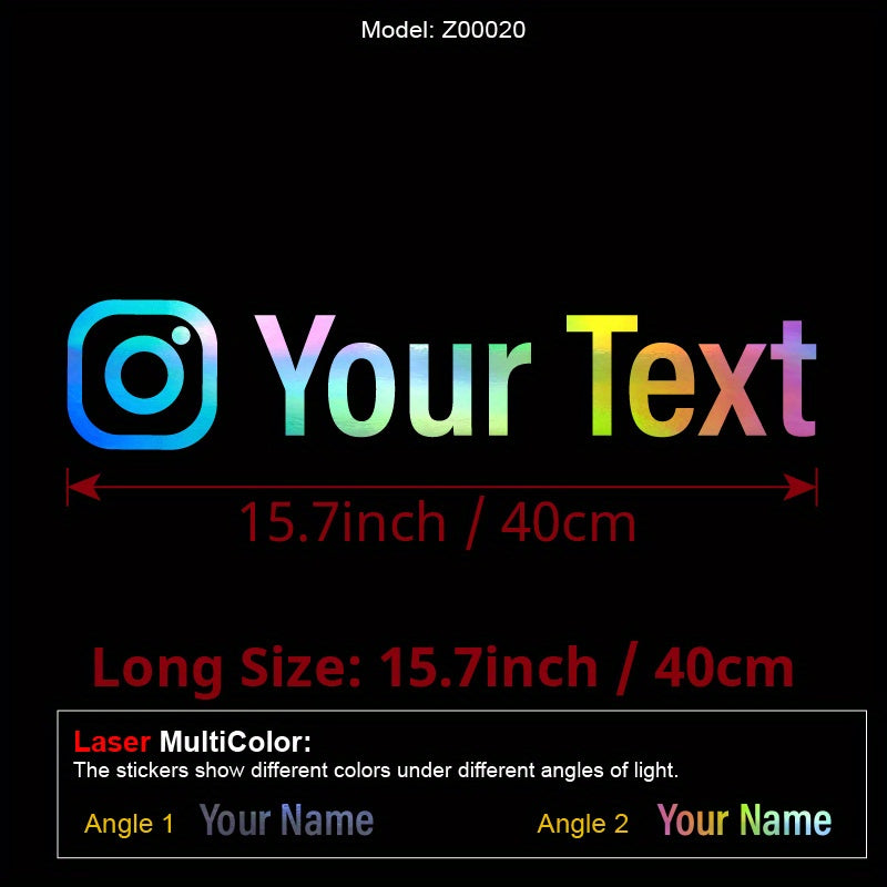 Instagram nomi uchun moslashtiriladigan vinil avtomobil oynasi stikerlari, o'z-o'zidan yopishadigan