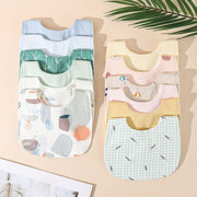 Set of 3 Waterproof Kids Feeding Bibs U-Shaped Durable Boys Girls Snap Closure