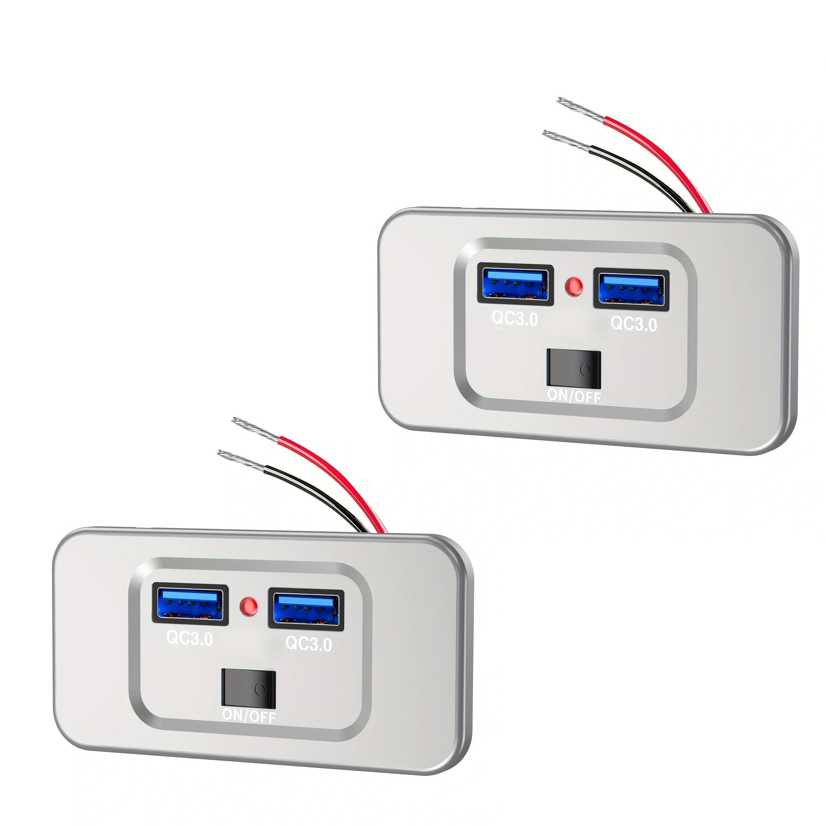 12V RV USB Outlet Wall Mount with PD3.0 and Quick Charge for Marine Truck