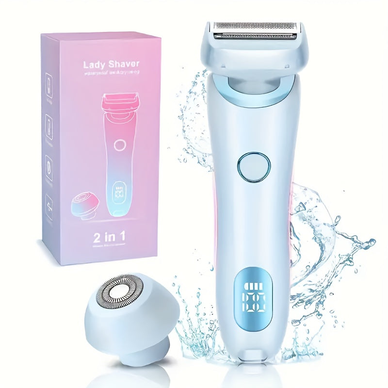 Electric shaver for women IPX7 portable bikini hair removal device for body parts sleek stainless steel blade