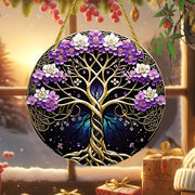 Vibrant Floral Acrylic Tree Suncatcher for Garden and Bedroom Decor