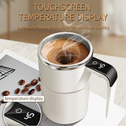 Stainless Steel Coffee Mug with Temperature Control and Magnetic Stirring
