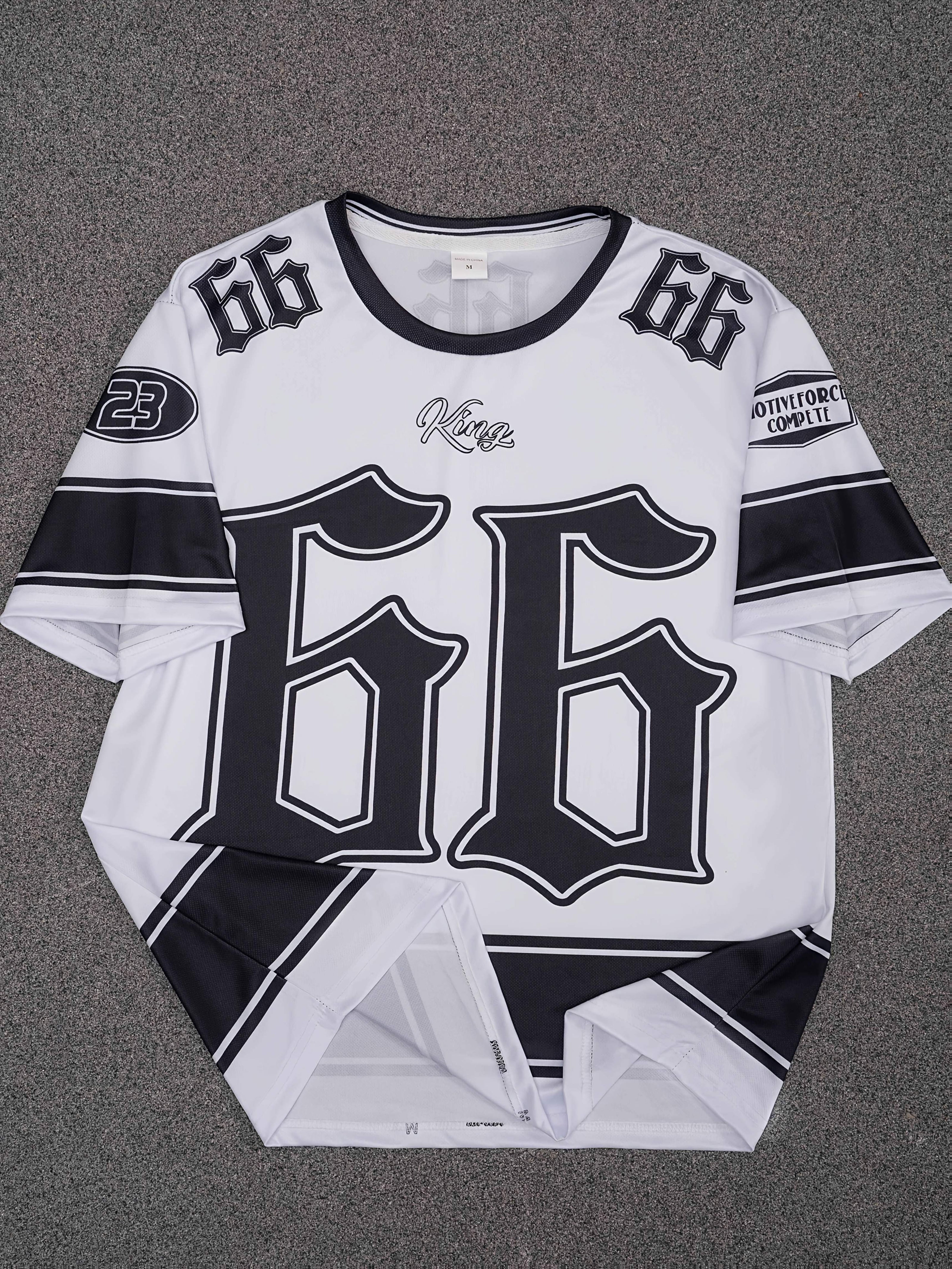 Camiseta de manga corta para hombre con estampado digital, negro y blanco, cuello redondo, verano casual