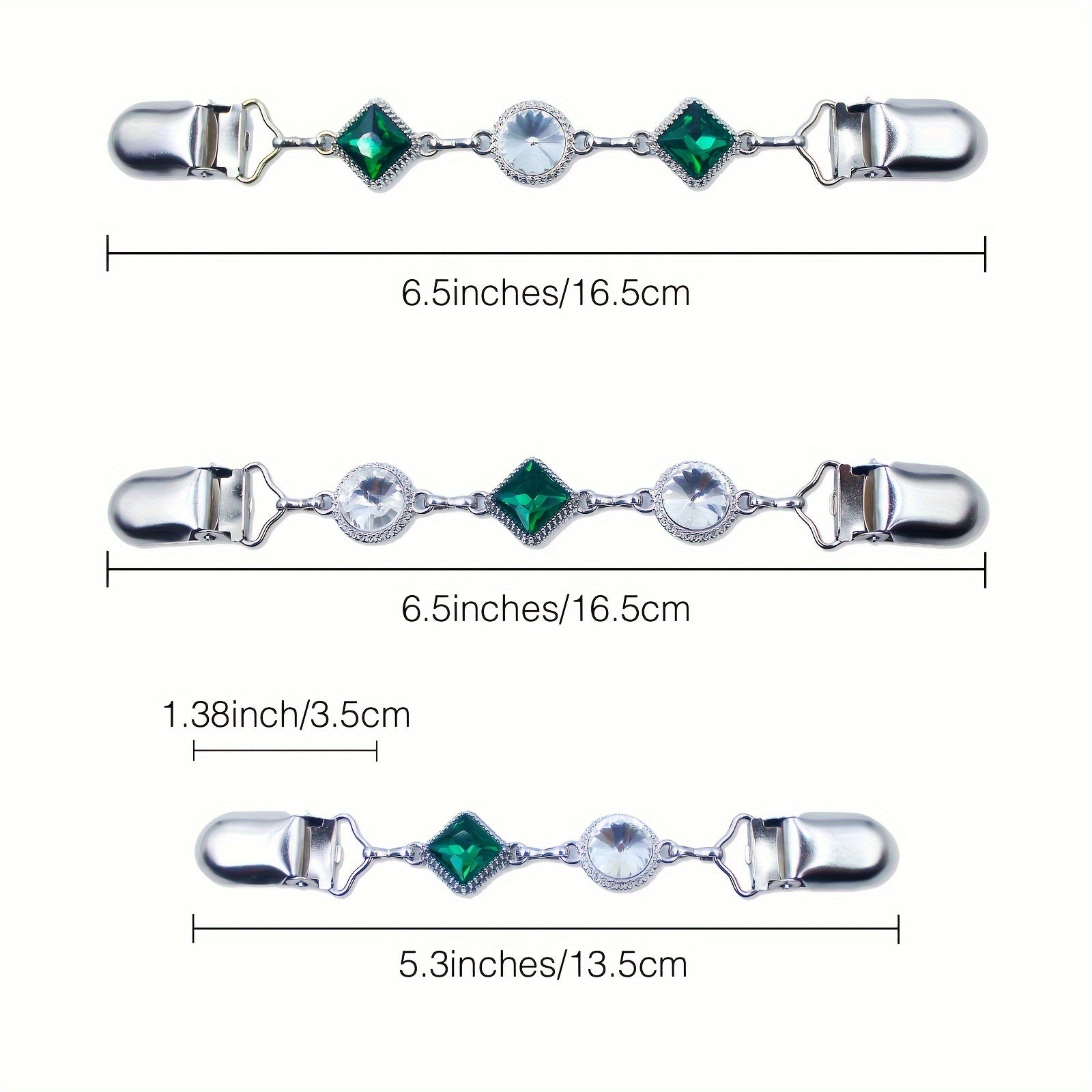 Набор из 3 винтажных и элегантных металлических зажимов для платья - зажимы с украшением из страз для женских свитеров, рубашек и шалей