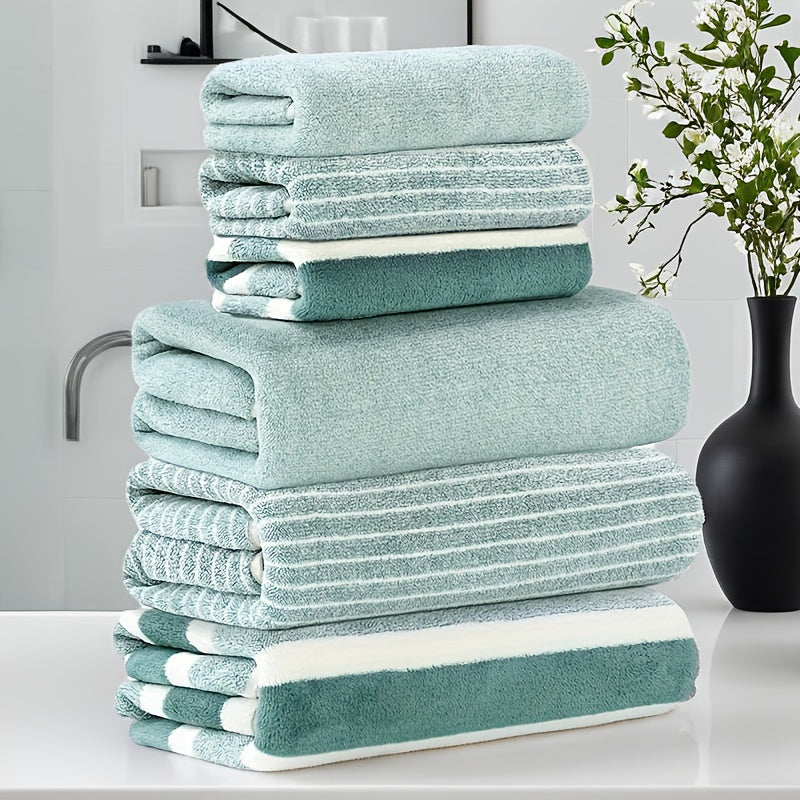 6-Piece Ultra-Soft Coral Fleece Towel Set with Bath and Hand Towels