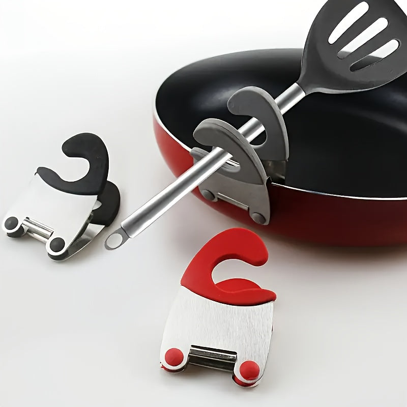 Silicone Pot Clamp and Spoon Holder Kitchen Utensil Rest Flexible Clamp