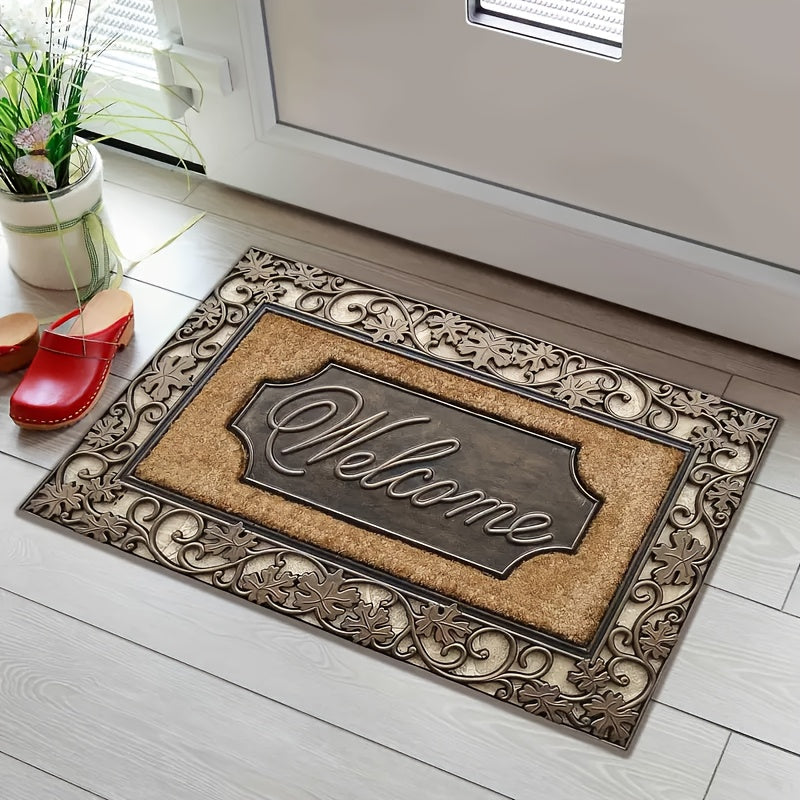 Welcome Home Doormat with Abstract Line Pattern, Durable, Various Sizes