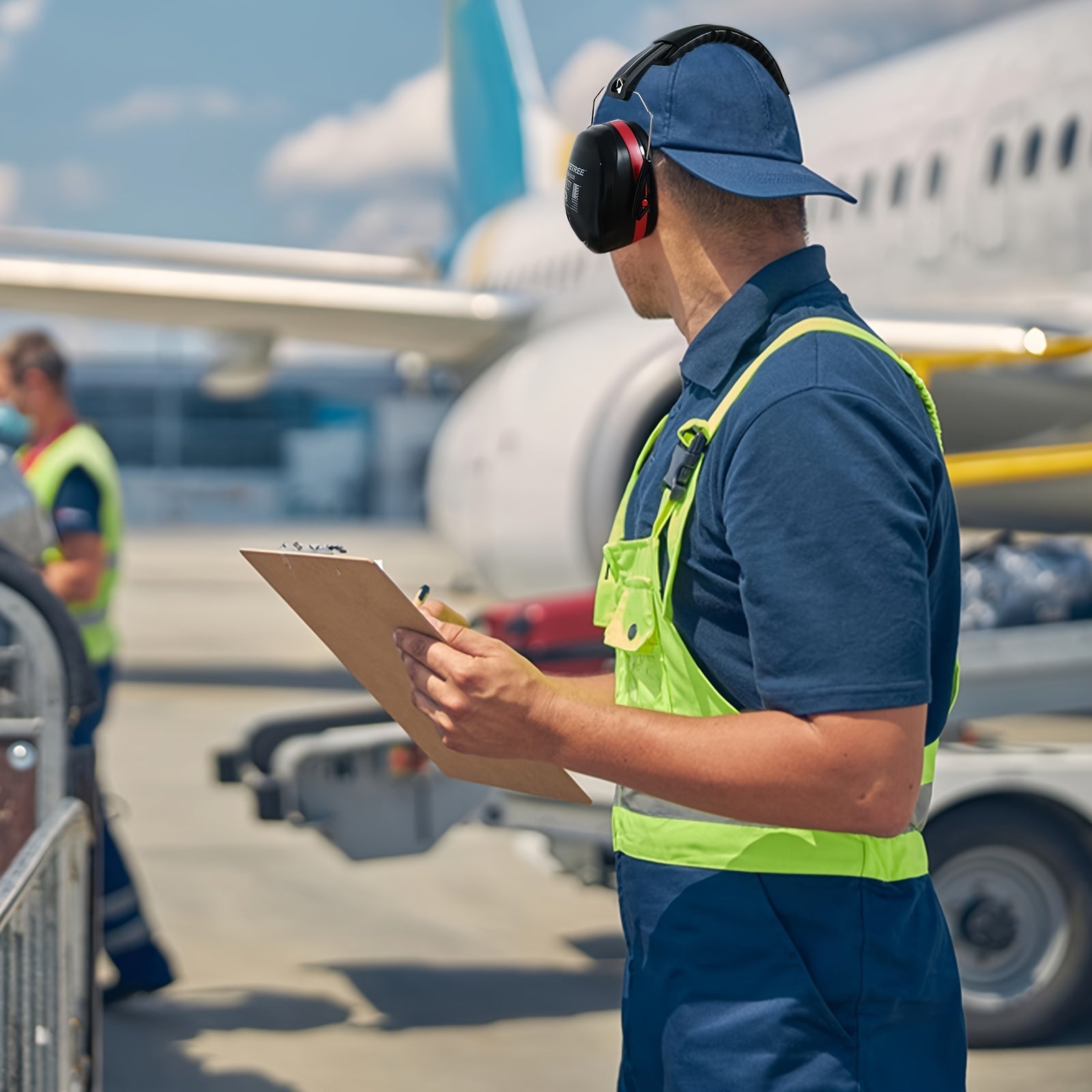 Heavy-Duty Noise Cancelling Ear Muffs with Thickened Headband SNR 33dB for Gardening Construction Work