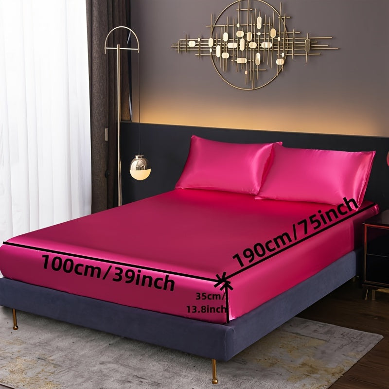 3-Piece Fitted Sheet Set with Pillowcases Polyester Bedding Soft Skin-Friendly