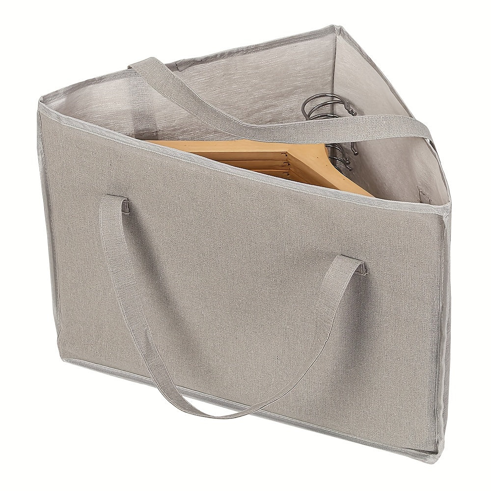 1 dona Hanger Storage Organizer bilan tartibga keling! Ushbu Triangle Bag qulay tashish va joyni tejash uchun tutqich va pastki plitaga ega. Halloween yoki Rojdestvo sovg'alaringiz uchun hangerni qulay saqlang.