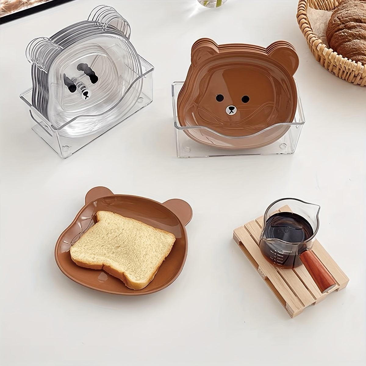 Pet Bear Cartoon Dog Food Plate for Snacks and Meals Durable Kitchen Essential