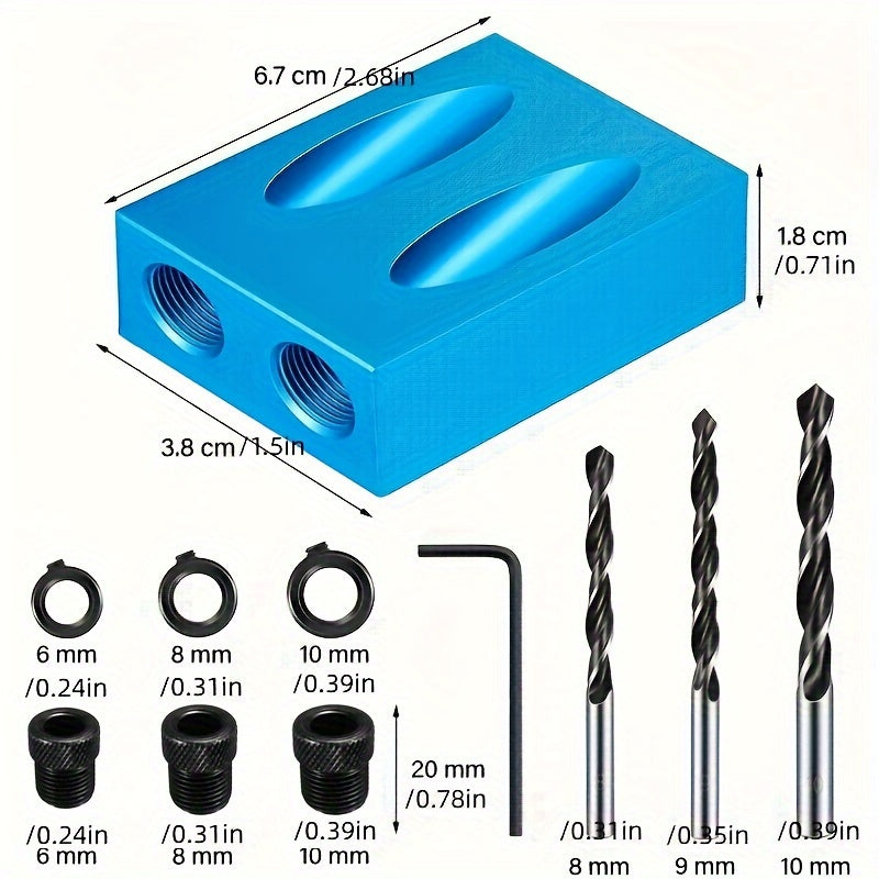 7/14pcs 15 Degree Oblique Hole Locator Drill Bit Set for Woodworking
