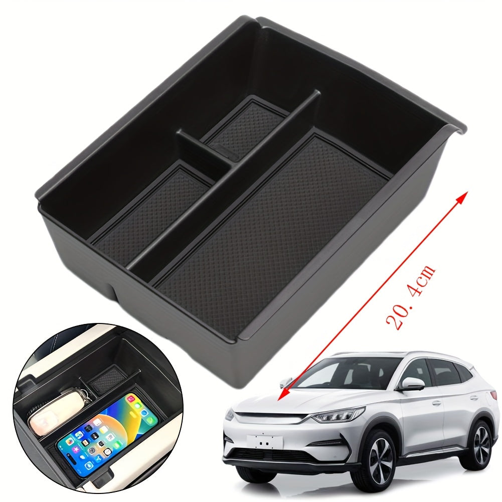 Car Interior Organizer Storage Box with USB-C Port Durability Textured