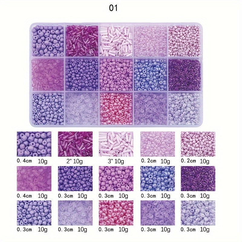 15 Solid Color Bead Grid Set for Jewelry Making for Necklaces Bracelets and Keychains