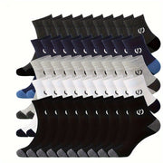 Men's Breathable Crew Socks 20/50 Pairs Moisture-Wicking Casual Sport
