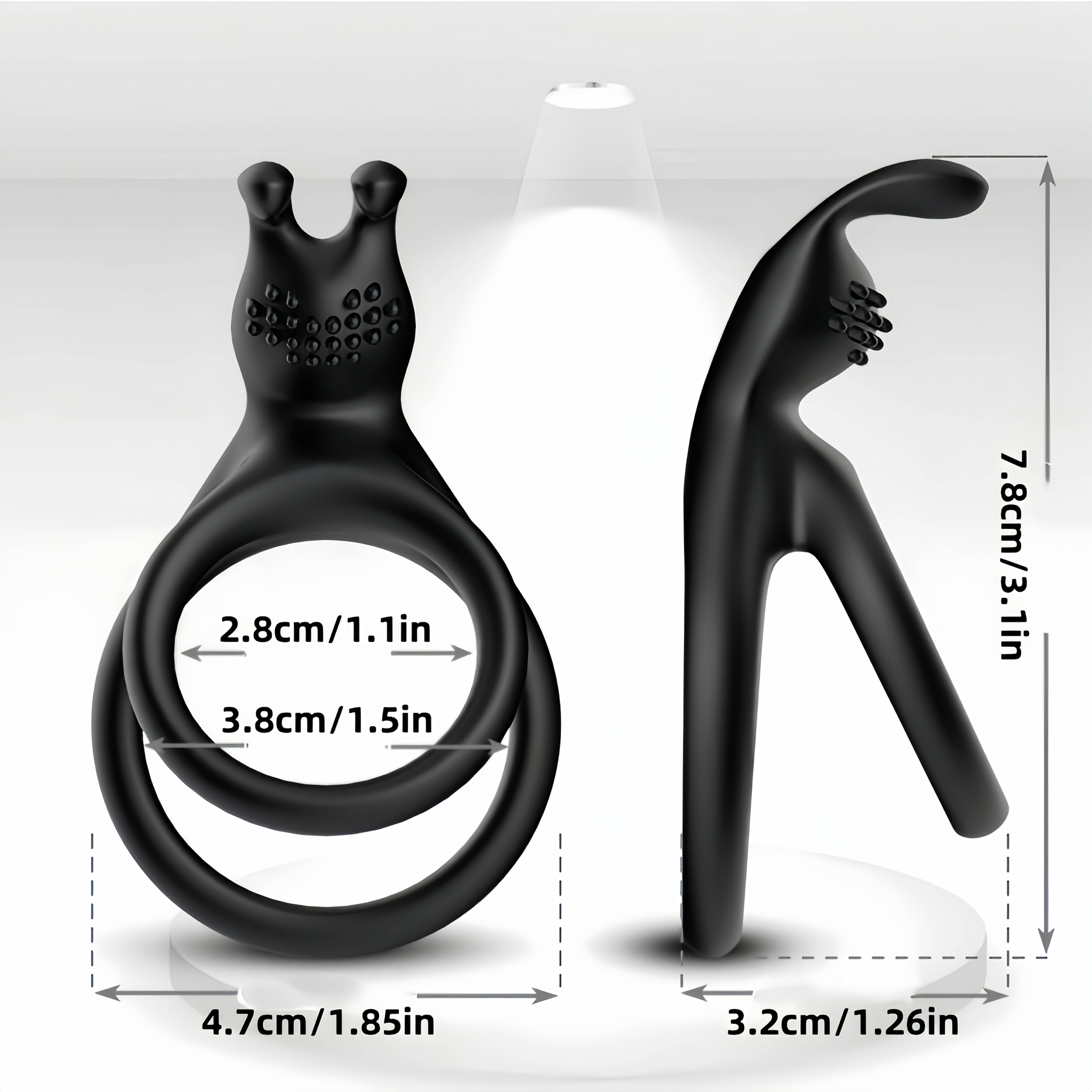 Men Silikon Cock Ring Bunny Ears bilan testislarni stimulyatsiya qilish uchun