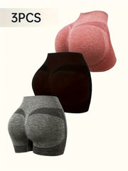 Women's 3-Piece Yoga Pants Set High Waist ABS Stretch Leggings Casual Pants Stripes