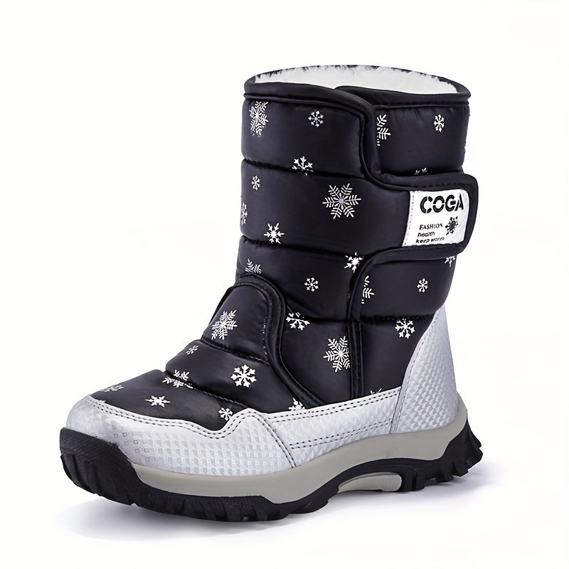 High-Top Snow Boots for Boys Girls Toddler Winter Snowflake Design Casual Outdoor