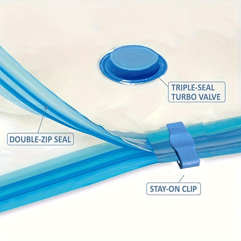 Vacuum Storage Bag for Clothes and Quilts Rectangular Compression Bag Space Saving with Zipper