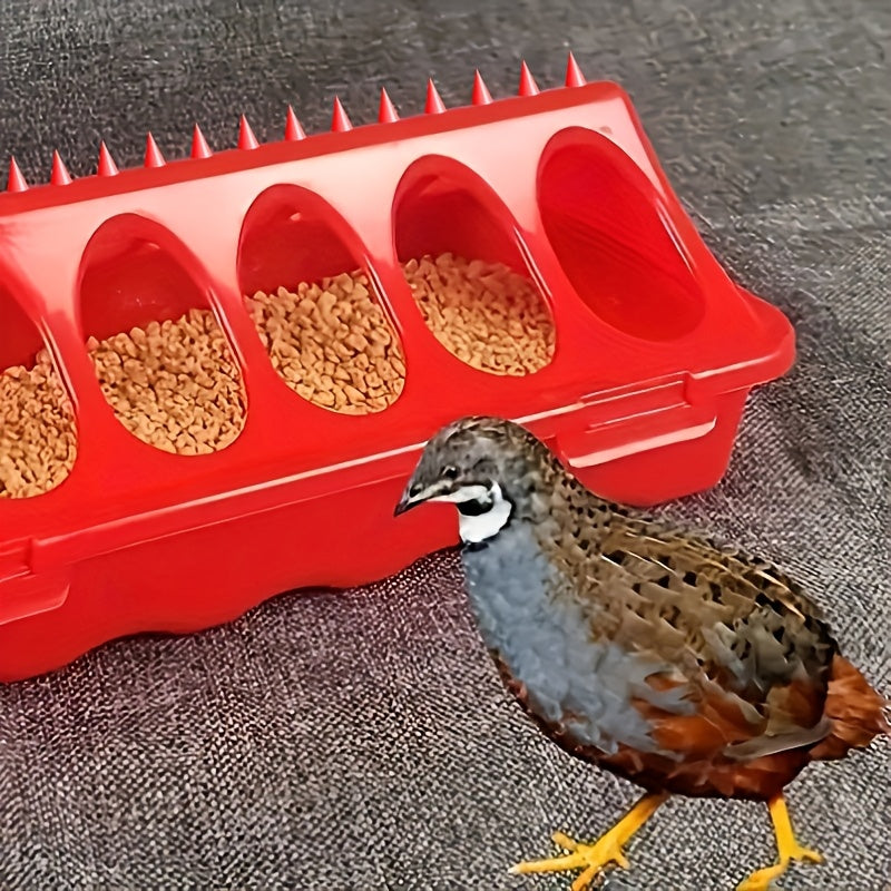 Plastic Chicken Breeding Feeder with Anti-spray Trough for Quail Pigeons