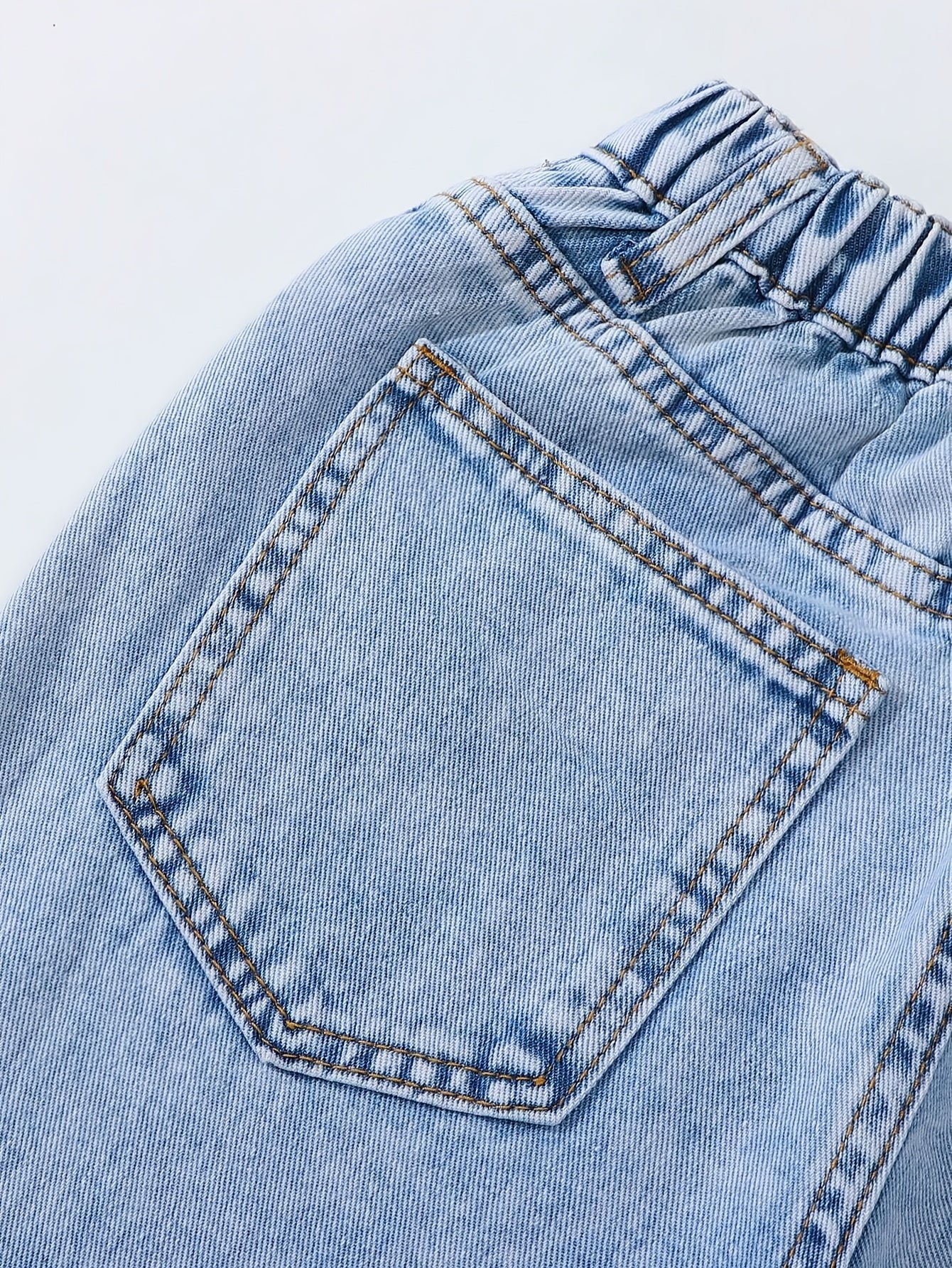 Girls' Y2K Straight Leg Jeans with Heart and Flower Designs Elastic Waist Non-Stretch Denim