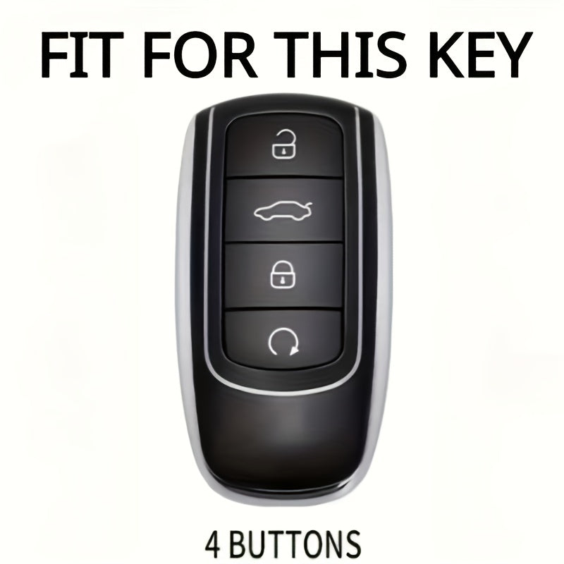 Unisex Black TPU Car Key Cover Protective Case for Remote Control
