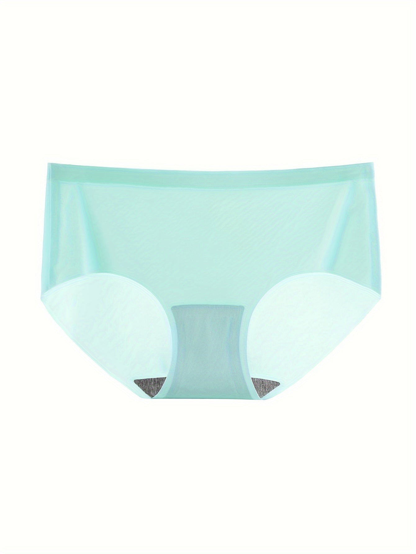 3 Pack Seamless Briefs with Mid-Rise Waist Nylon Spandex Solid Color for Women