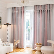 Blackout Curtains with Lace Sheer Tieback for Living Room and Bedroom Double-Layer Light Blocking