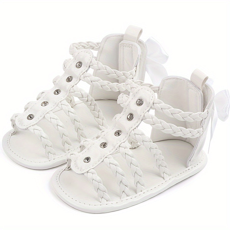 Baby Girls' Summer Shoes with Princess Design Open Toe Non-Slip Breathable Casual Infant Toddler Shoes