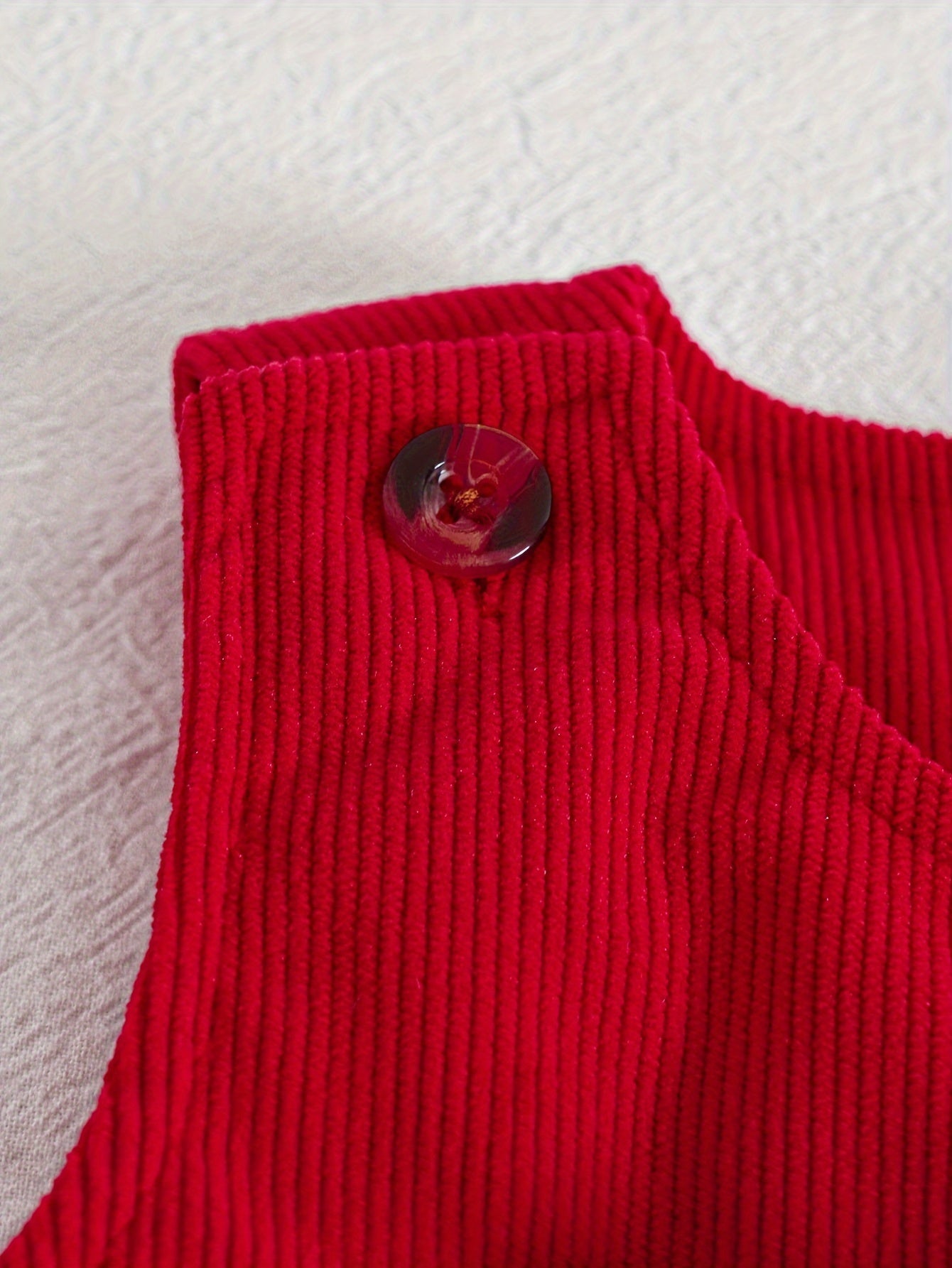 Qizlar uchun qizil kombinezon, yurakli tikuvchali, polyester, kundalik qishki kiyim