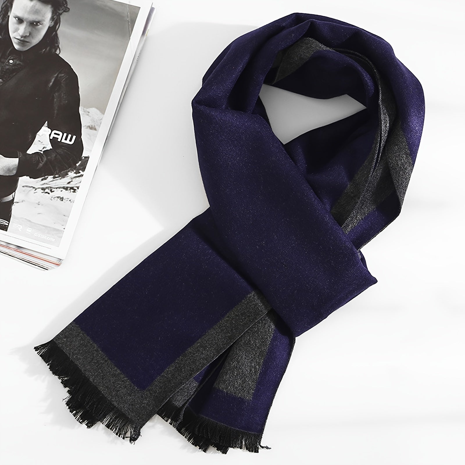 Men's Stylish Scarf 180x30cm Winter Travel Essential Gift