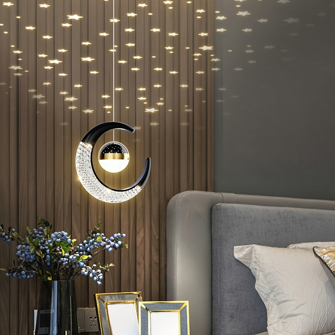 Modern Crystal Chandelier for Bedroom and Restaurant Lighting 12-Inch Diameter