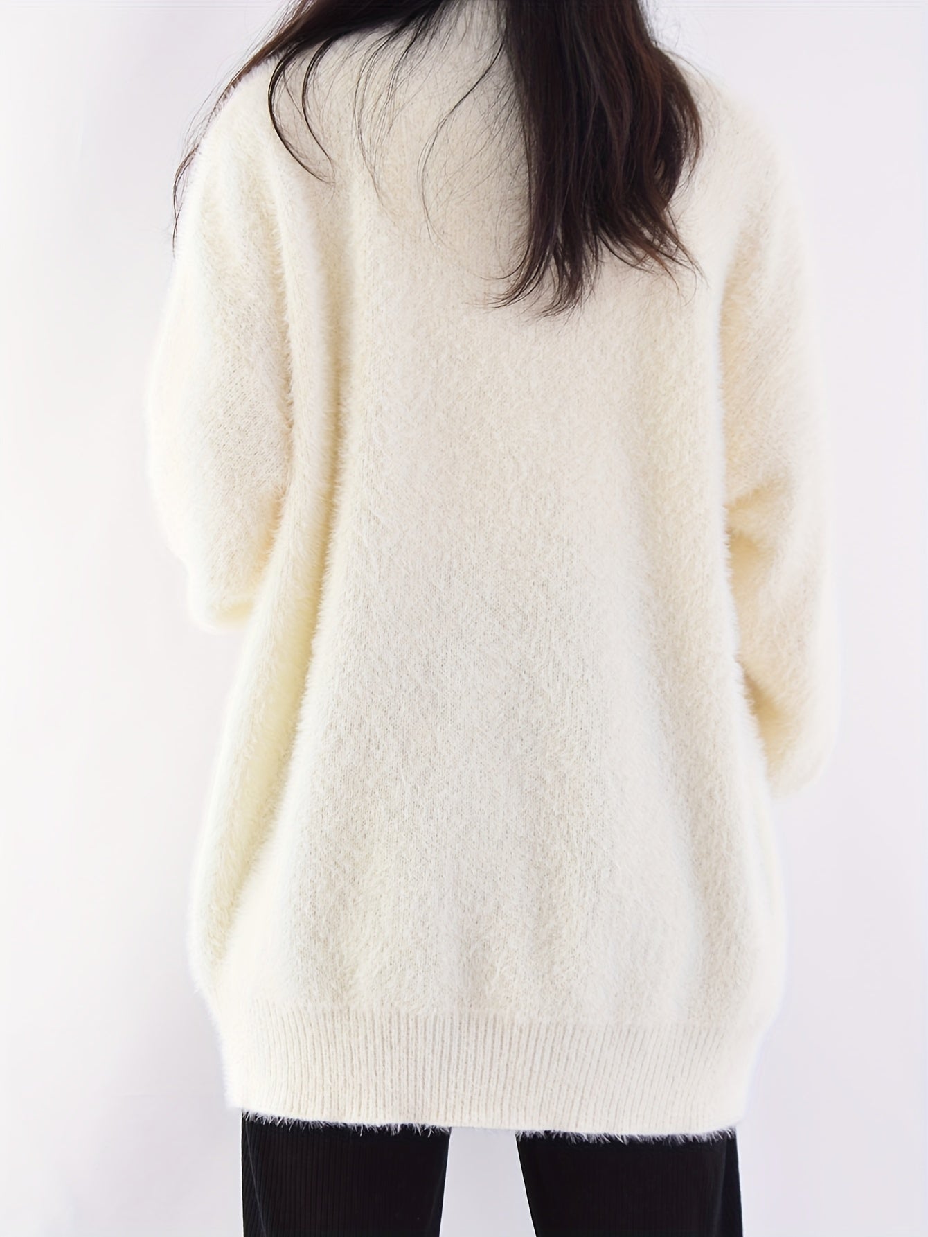 Valentin kuni uchun V-yuvalangan kardigan, kuz va qish uchun, ayollar uchun nafis uzun qo'lqop kiyim.