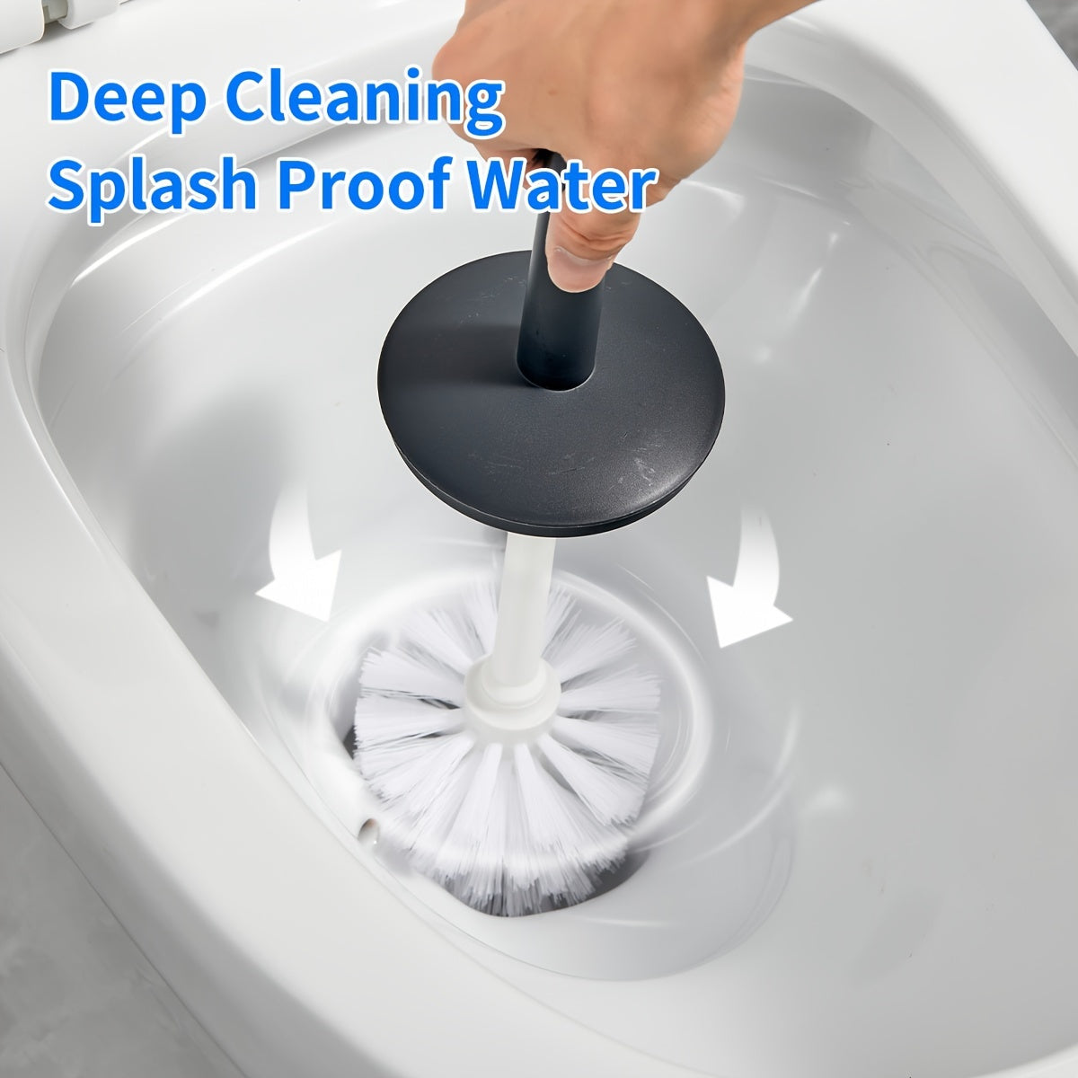 Long Handle Toilet Brush with Splash-Proof Base and No Dead Corner Design