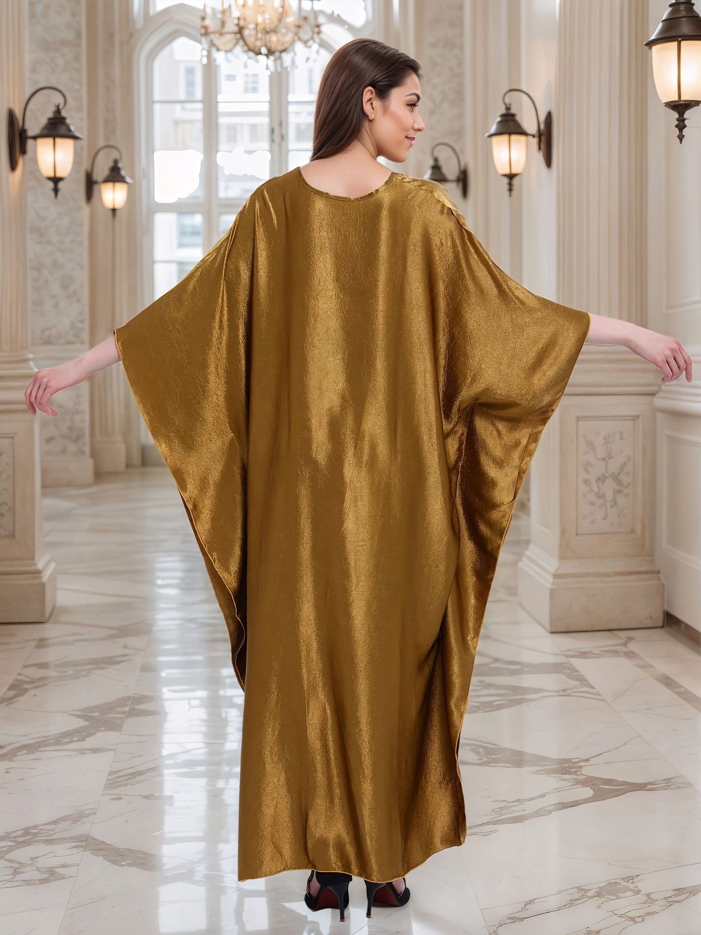 Plus o'lcham O'rta Sharq an'anaviy kiyimlari qoplamasi plyaj tunik dam olish ro'ba