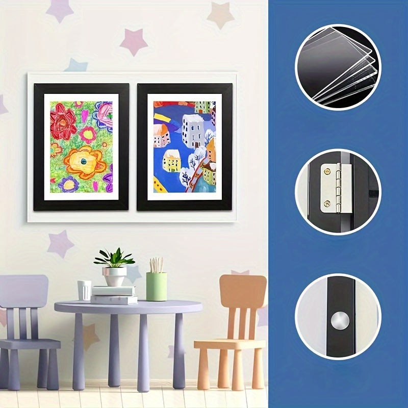Magnetic A4 Kids' Drawing Photo Frame Foldable Cartoon Wall Decor