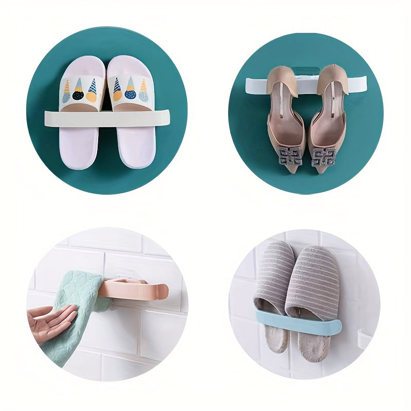 Wall-Mounted Self-Adhesive Shoe Rack for Bathroom Bedroom Living Room