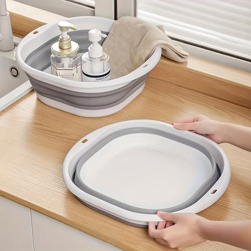 Unisex Plastic Folding Foot Bath Basin Portable Padded Foot Soak Tub