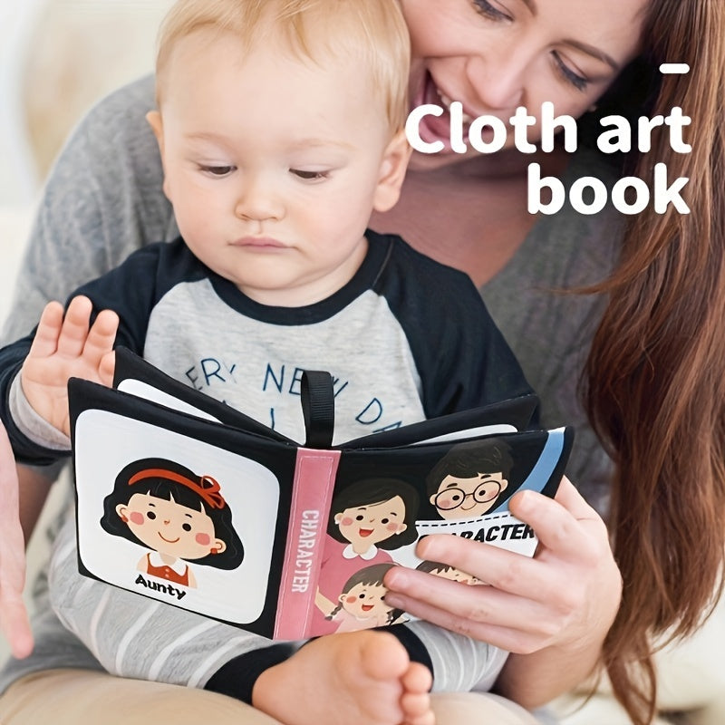 Мягкая тканевая книга для детей и малышей с высококонтрастными черно-белыми яркими иллюстрациями, нетоксичная образовательная игрушка