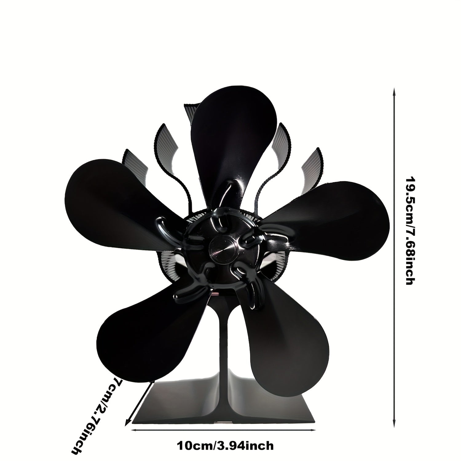 Portable 5-Blade Wood Stove Fan Heat Powered No Electricity Heating Cooling Gift