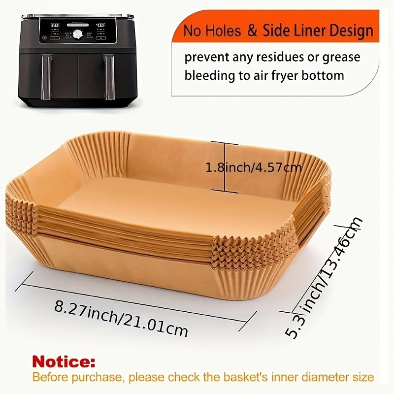 Rectangular Paper Tray for Air Fryers with Oil Blotting Sheets and Baking Liners