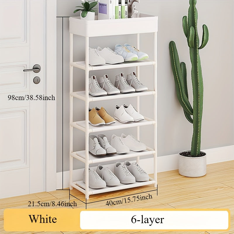 Floor Standing Shoe Rack Organizer Sturdy Plastic Space Saving Entryway Closet