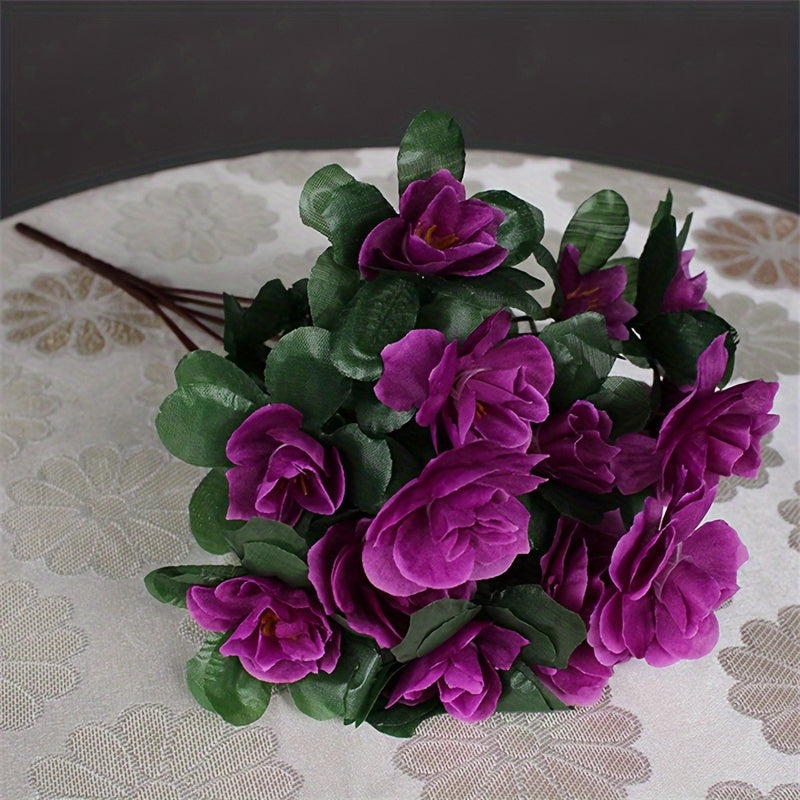 Искусственные азалиевые гирлянды с 21-цветковыми пластиковыми стеблями для уличного декора.