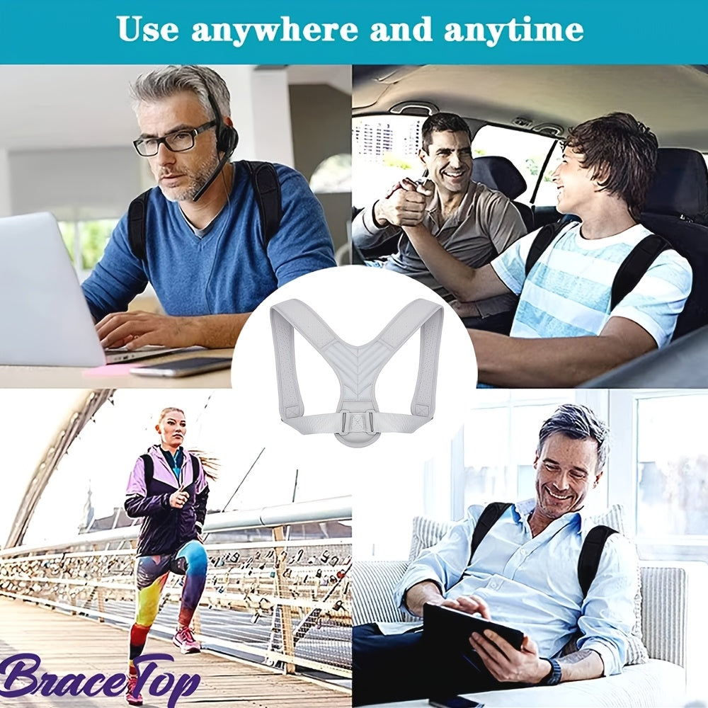 Posture Corrector Strap for Back Support and Alignment Polyester Solid Color Sports Tank Top