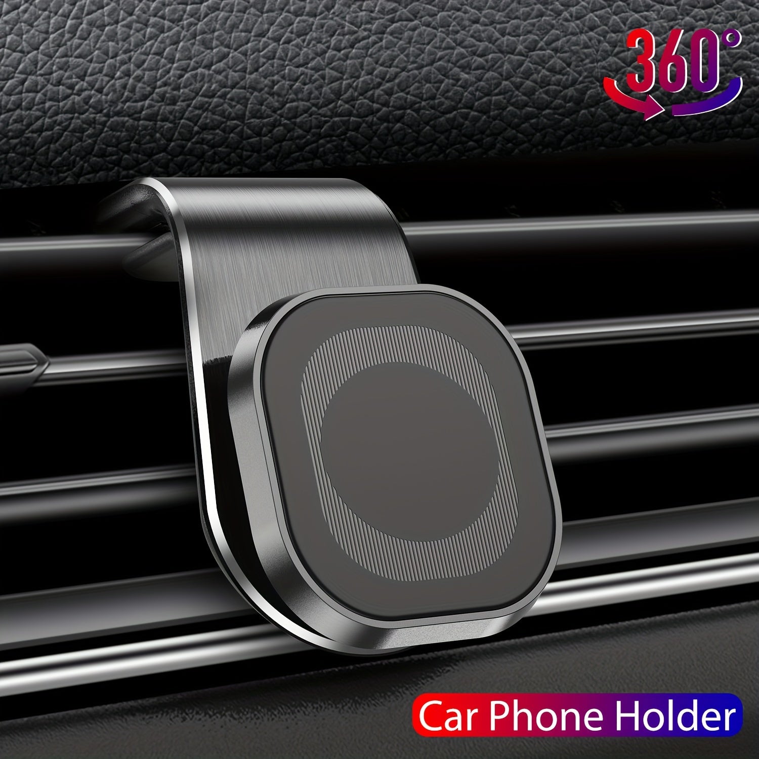 Universal Aluminum Alloy Magnetic Car Phone Holder L-Shaped Vent Mount Durable Anti-Shake